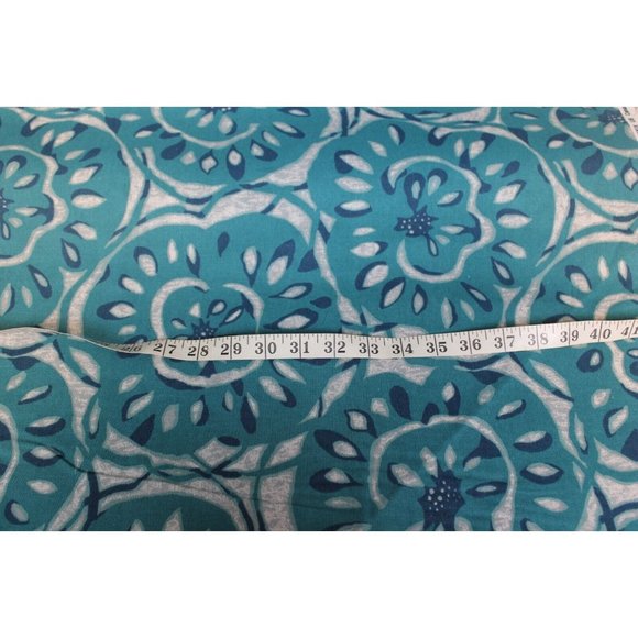 Platinum Collection RICHLOOM Teal Blue White Flower Print Fabric Canvas Textile - Picture 4 of 6